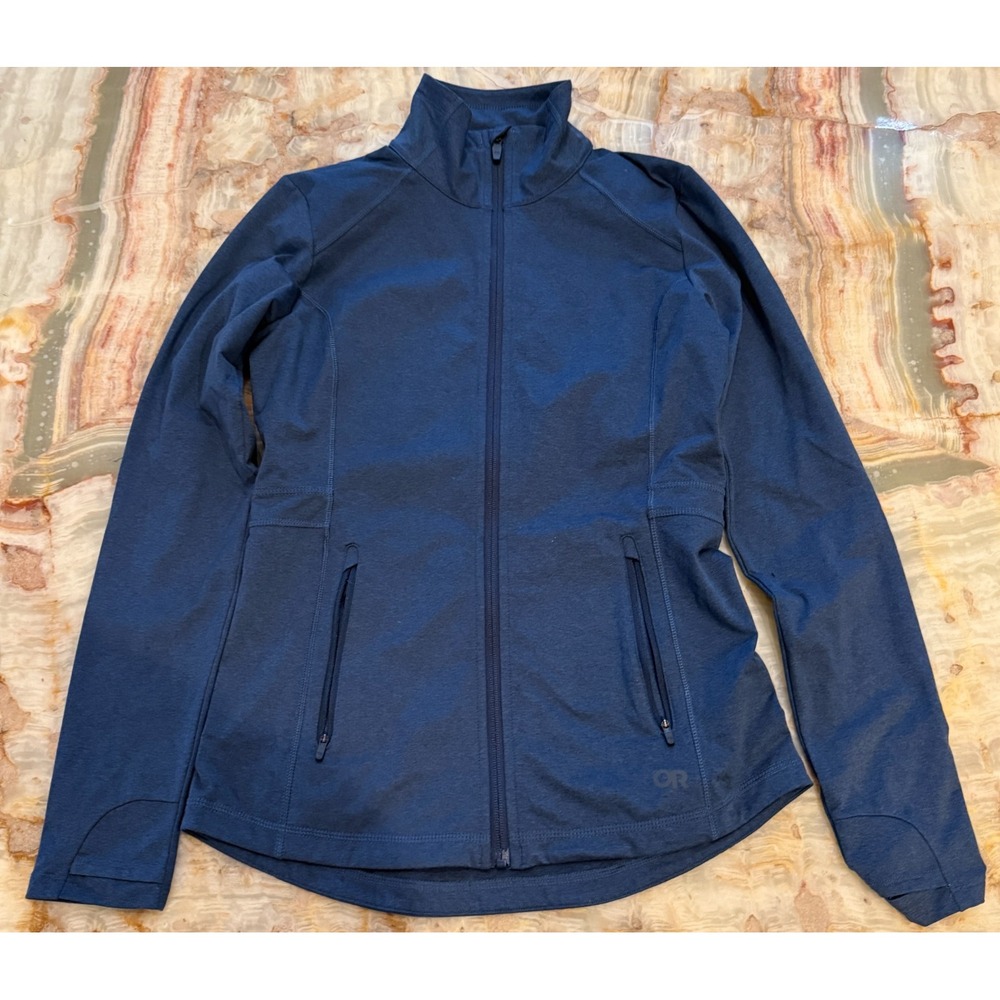 OR‎ Outdoor Research Mens Track Jacket Royal Blue Zipped Pockets Oudoor Size S